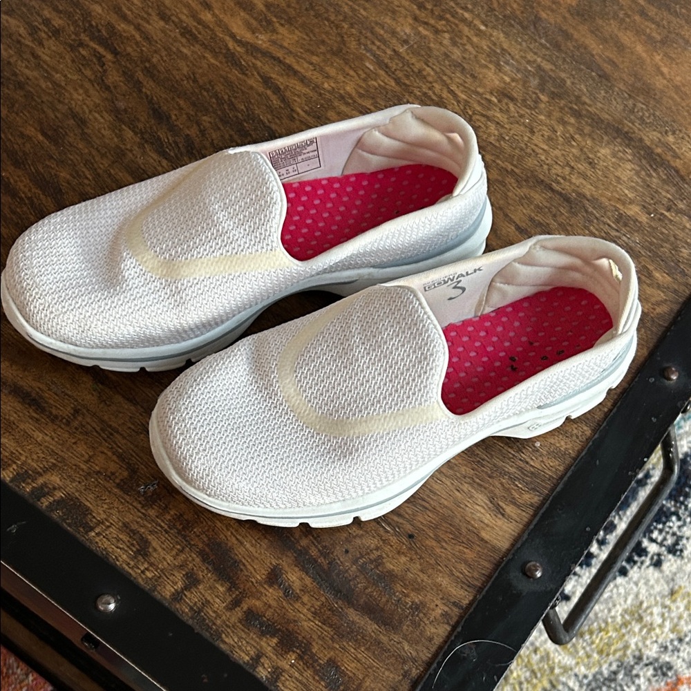 Skechers White “go walk” Slip-On Sneakers